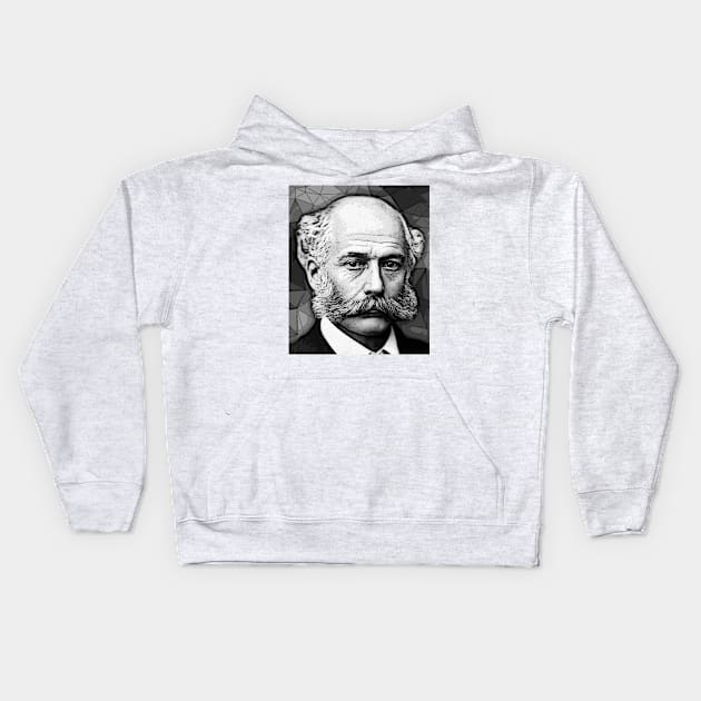 Joseph Bazalgette Black And White Portrait | Joseph Bazalgette Artwork 2 Kids Hoodie by JustLit